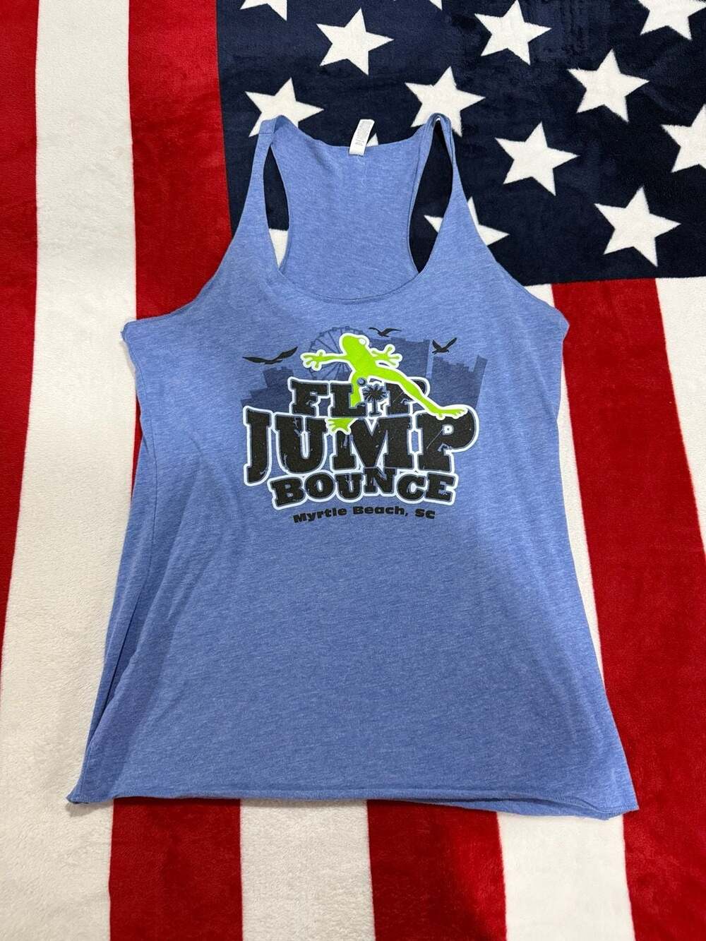 BELLA+CANVAS Rockin' Jump Myrtle Beach SC Graphic Tank Top Blue Size L
